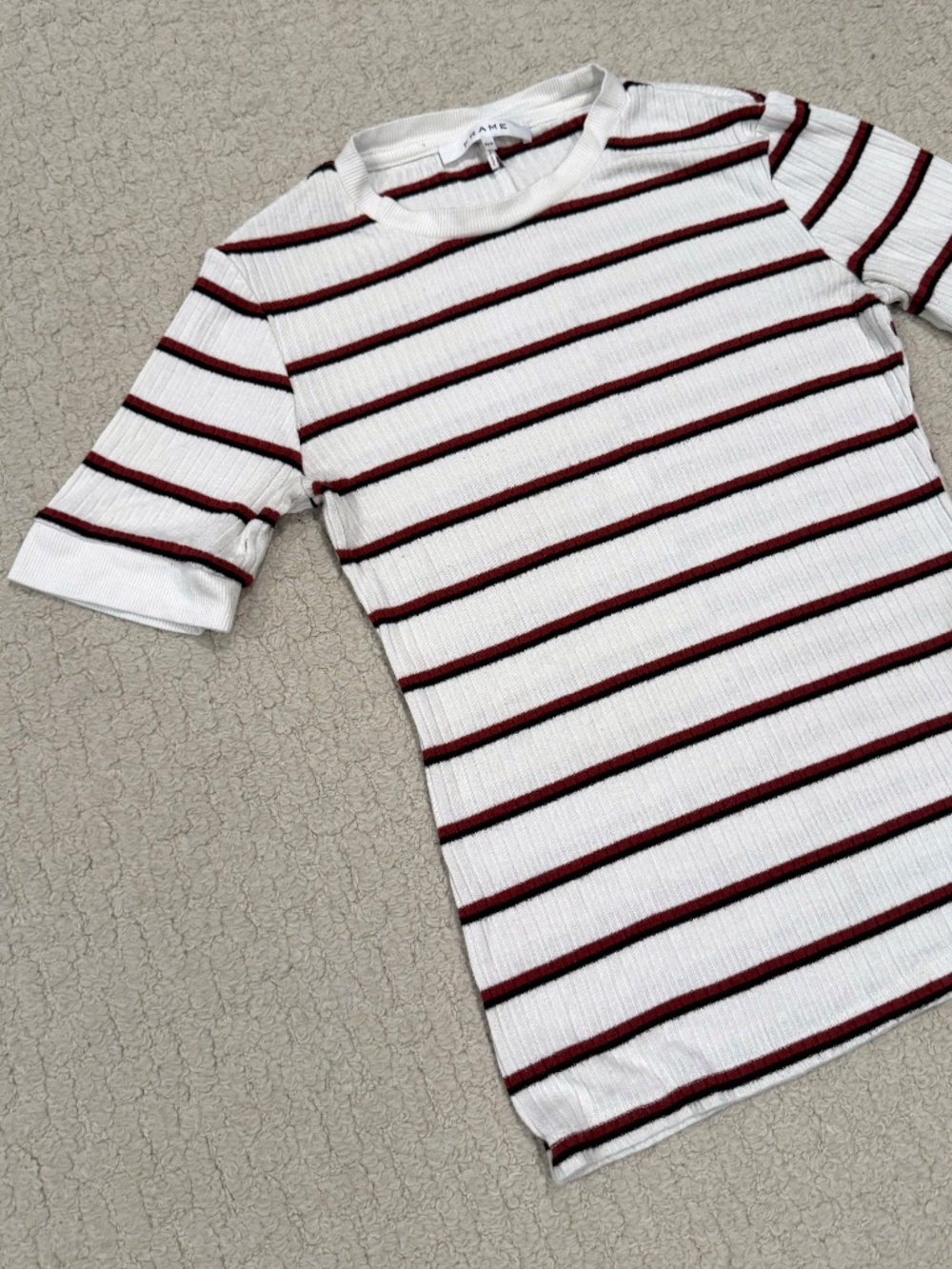 Frame Ribbed Striped Tee Size Small - Picture 4 of 6